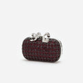 Burgundy Chainmail Clutch Bag