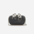 Navy Chainmail  Clutch Bag