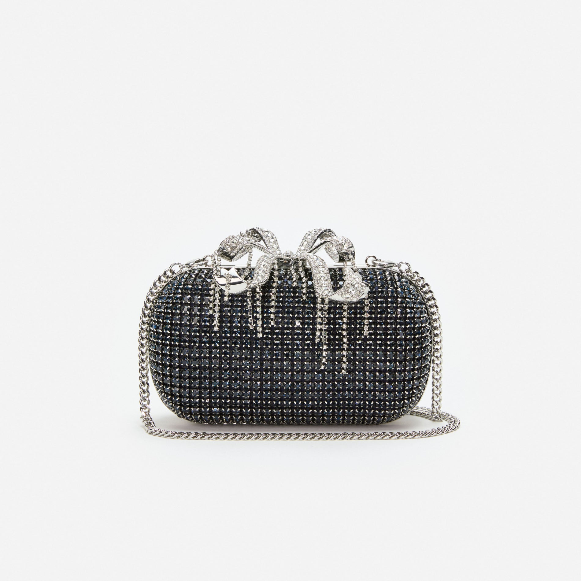 Navy Chainmail  Clutch Bag