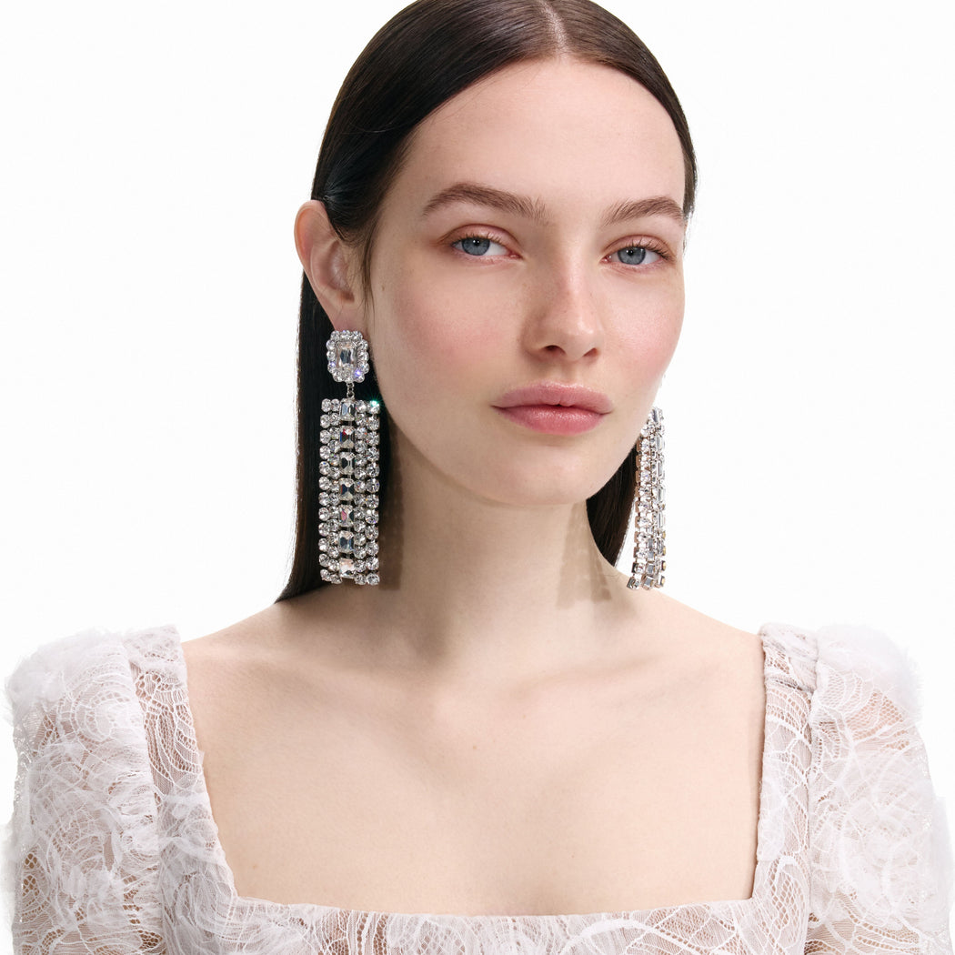 Multi Crystal Droplet Earrings