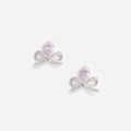 Pink Crystal Bow Earrings
