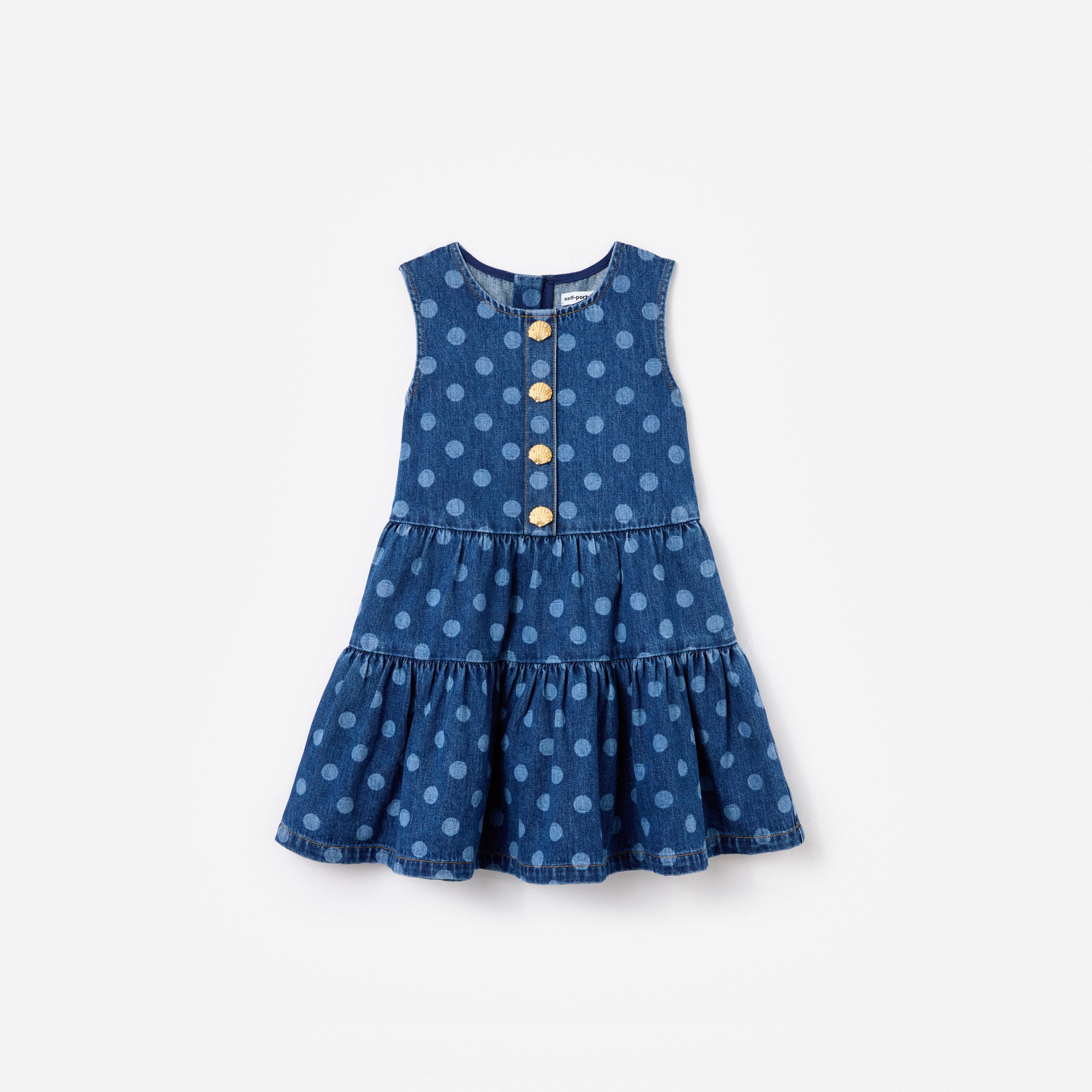 Polka Dot Denim Dress