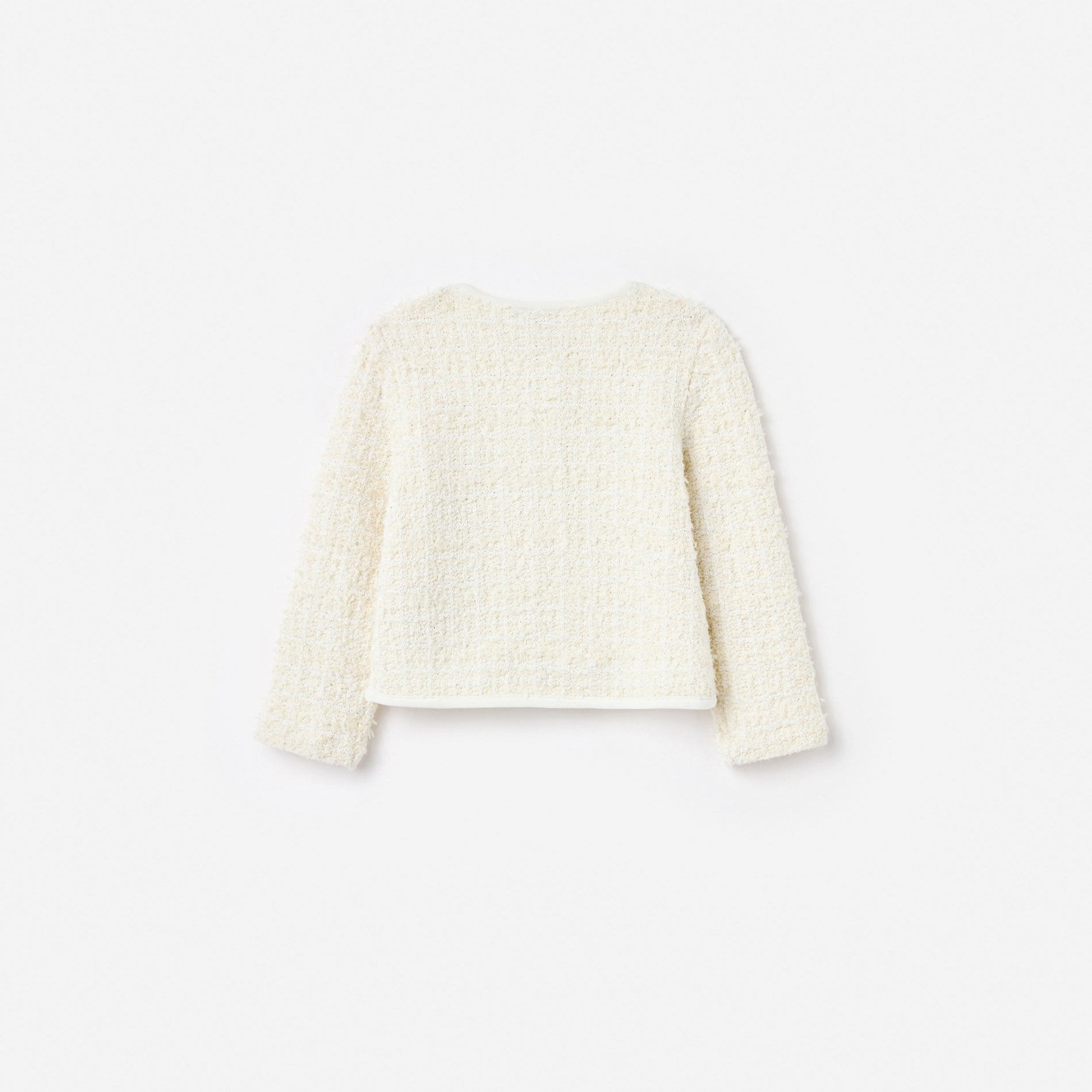 Cream Textured Bow Detail Cardigan