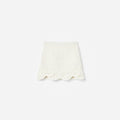 Cream Textured Bow Detail Knit Skirt