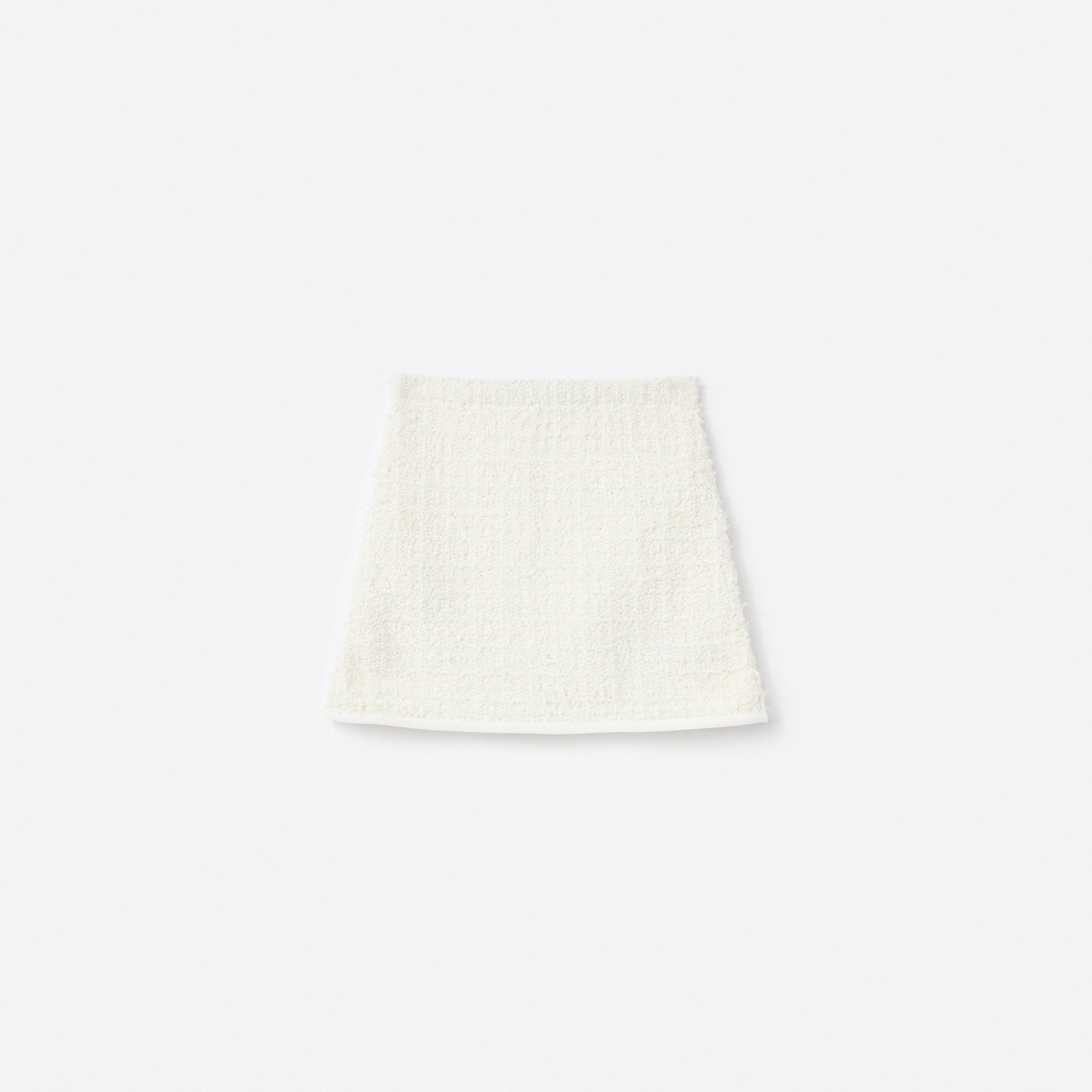 Cream Textured Bow Detail Knit Skirt