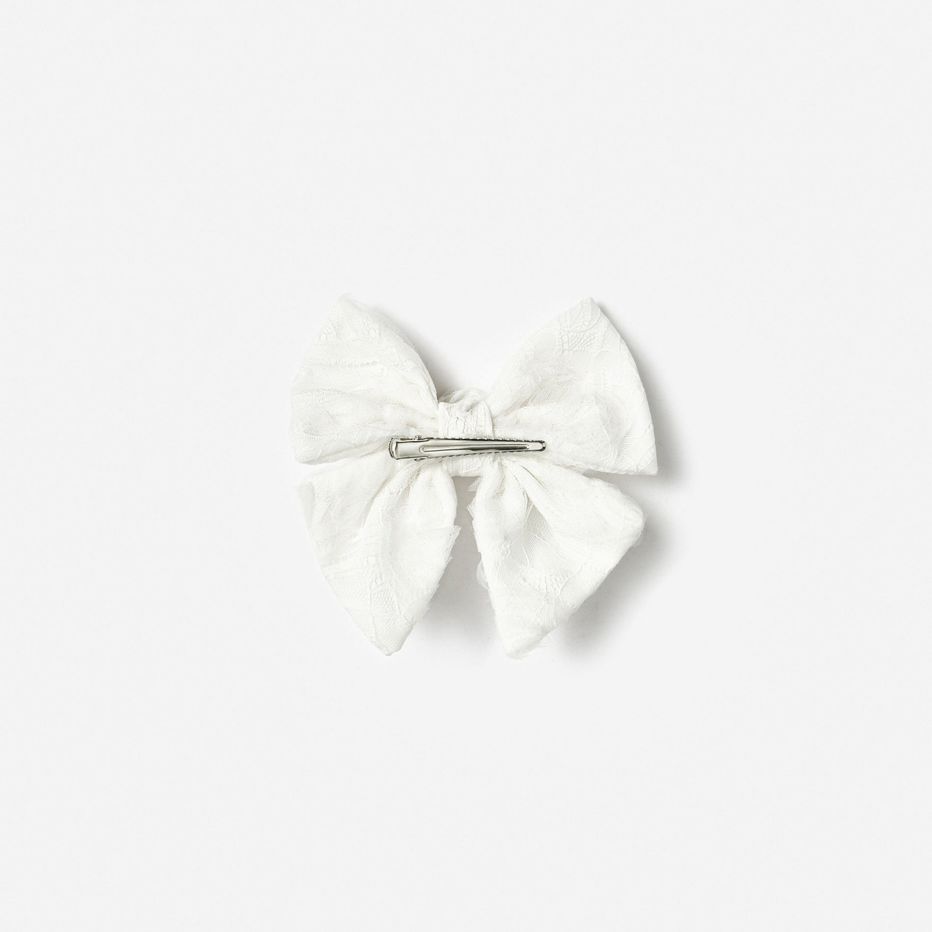 White Lace Hair Bow