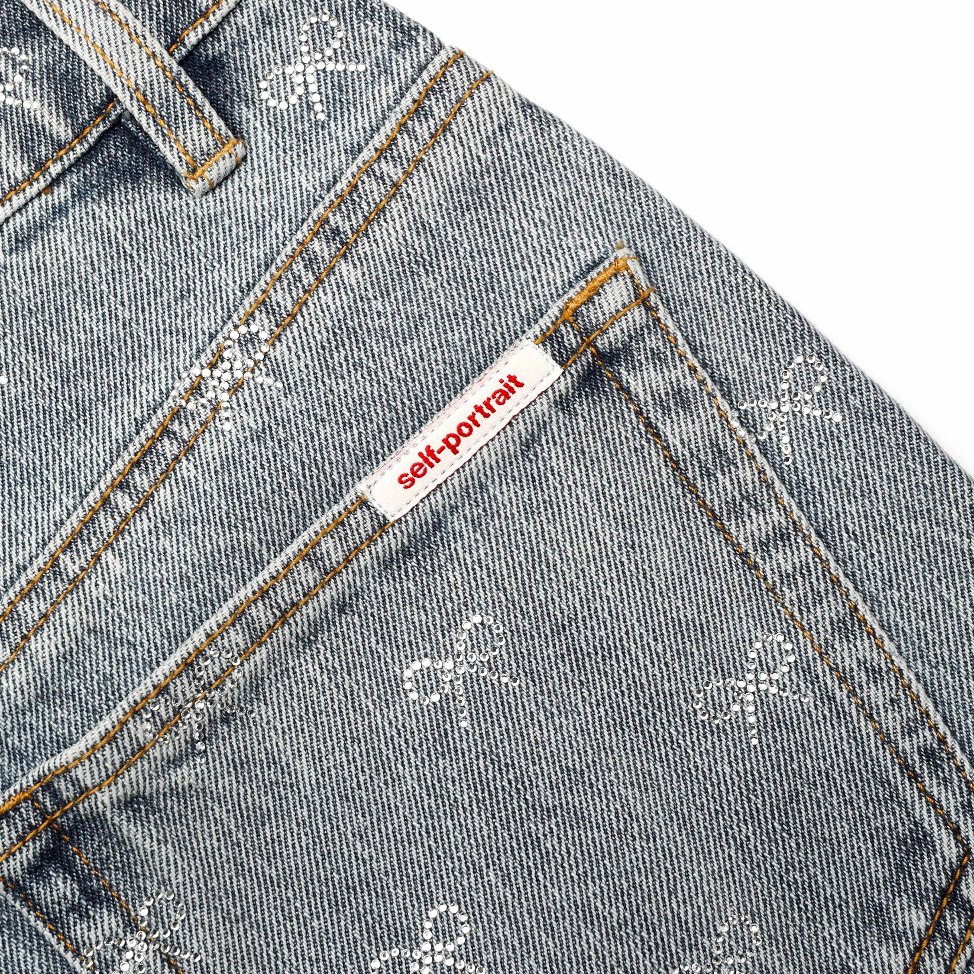 Light Blue Diamante Bow Jeans