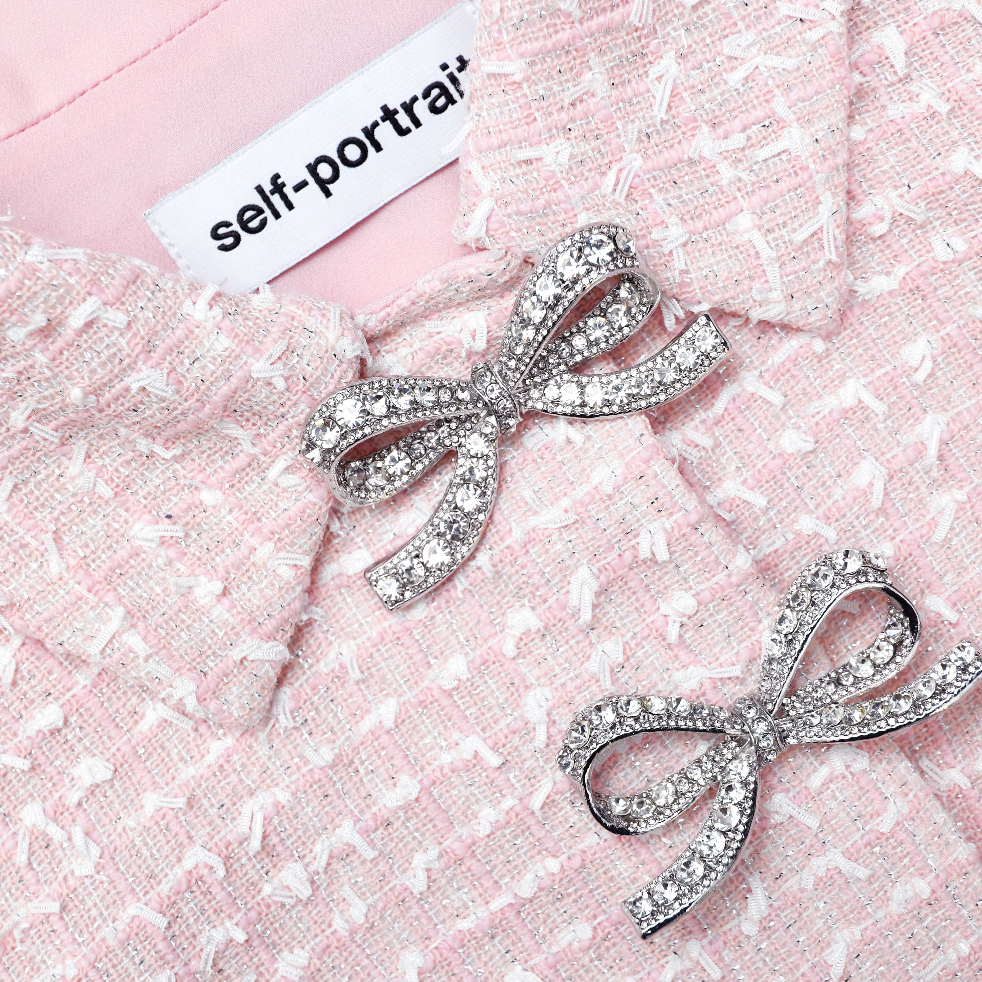 Pink Boucle Midi Dress