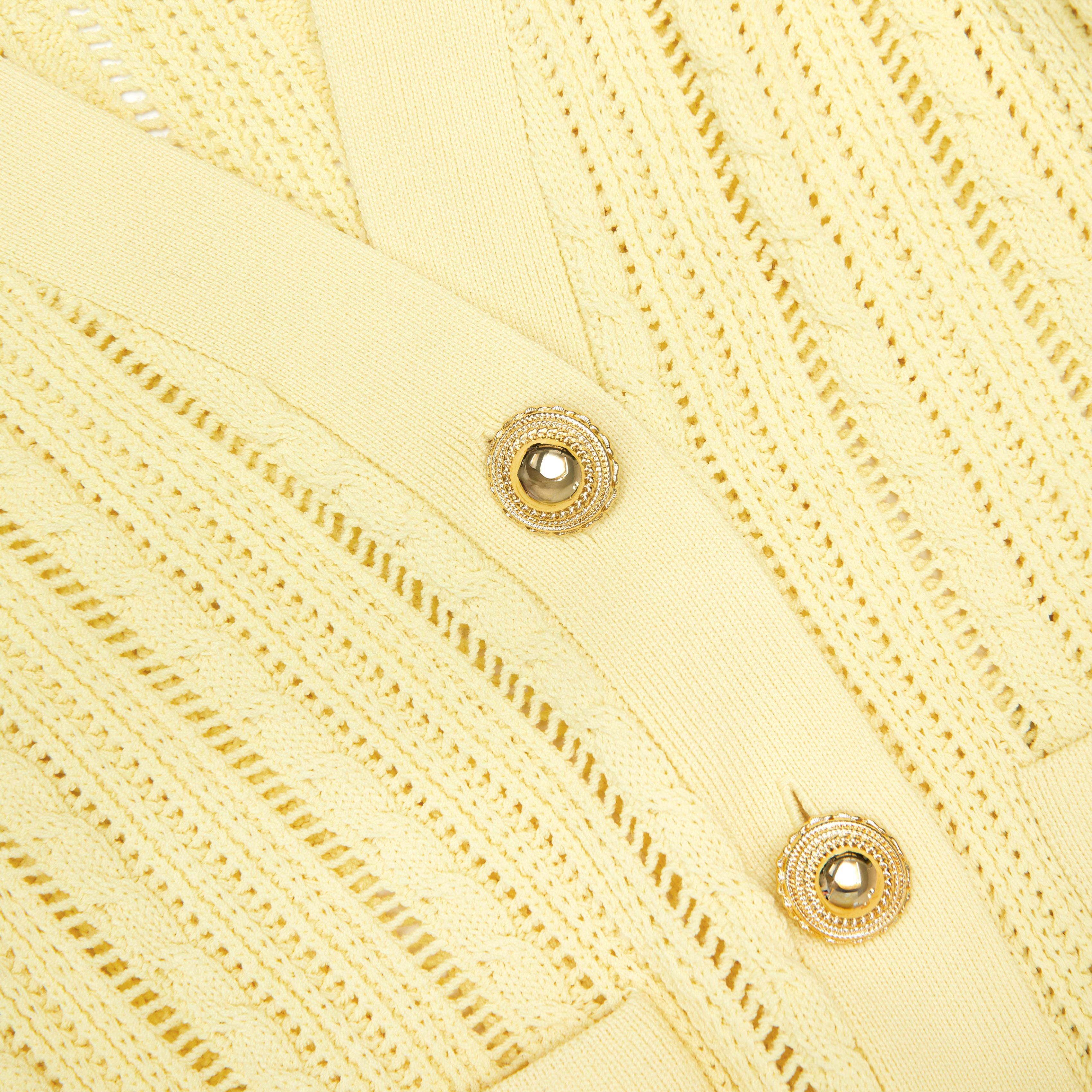 Yellow Knit Peplum Midi Dress