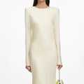 Yellow Viscose Lace Maxi Dress