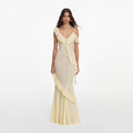Yellow Ruffle Knit Maxi Dress
