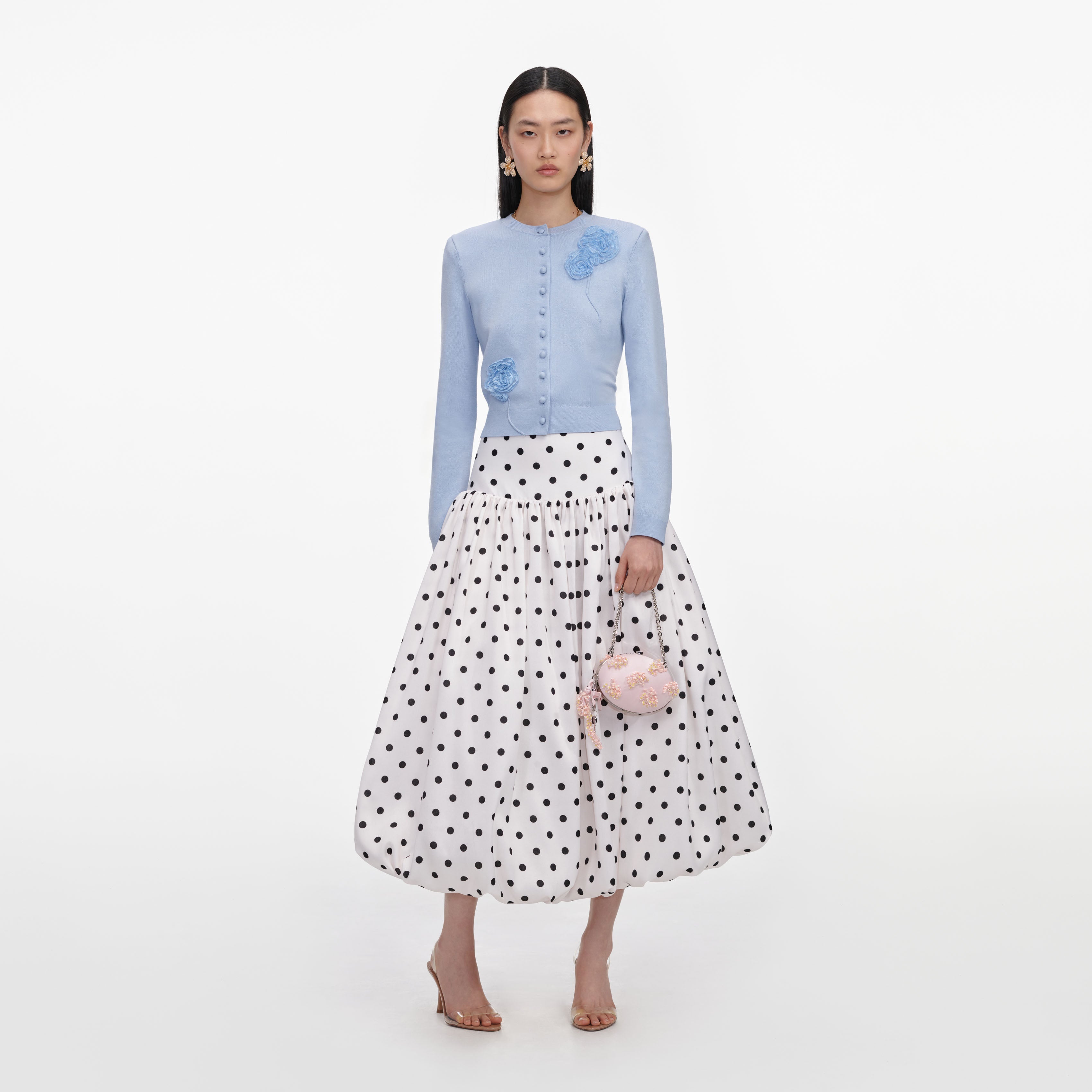 Blue Flower Knit Cardigan