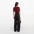 Burgundy Lace Cape Top
