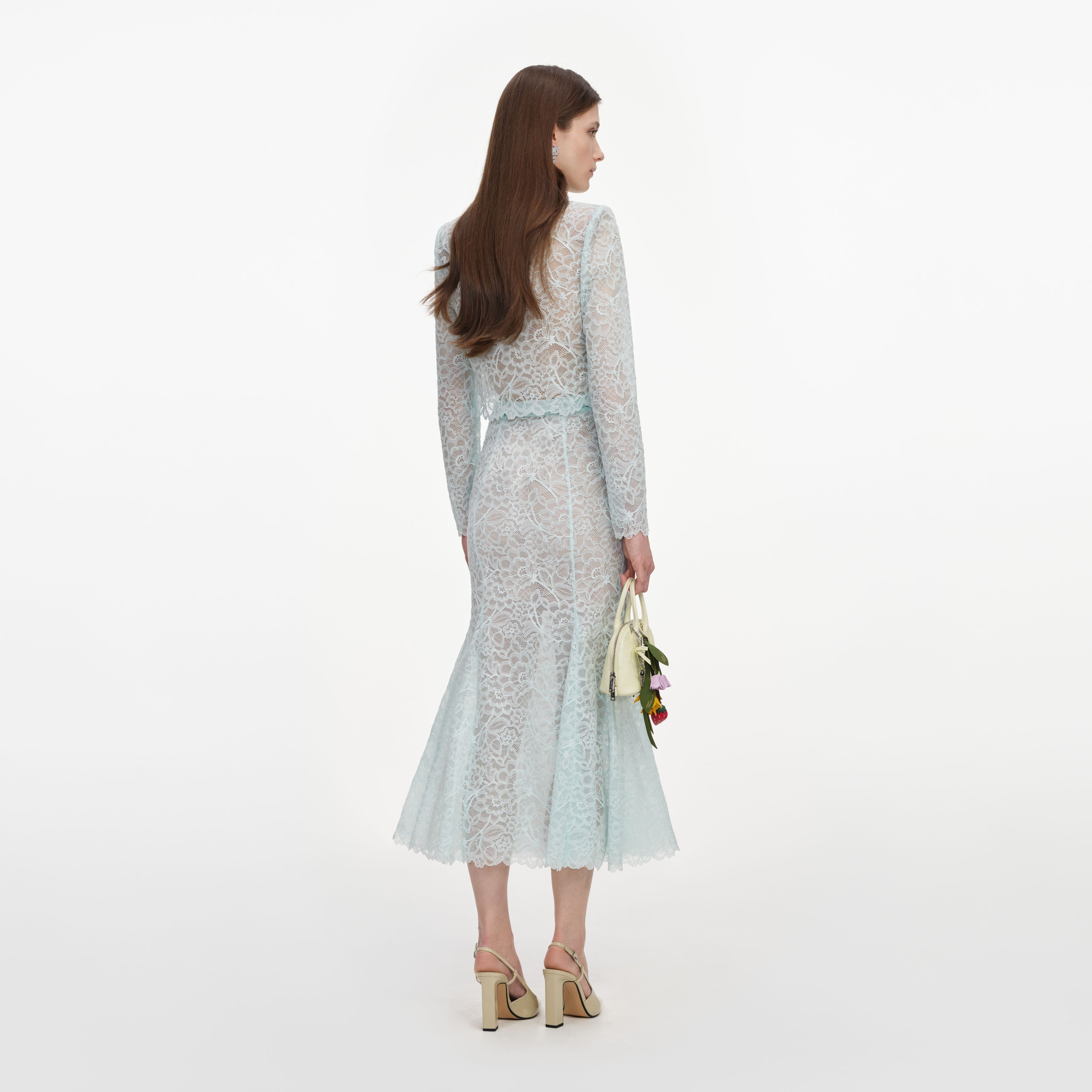 Mint Lace Midi Skirt