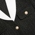 Grey Ribbed Knit Cardigan