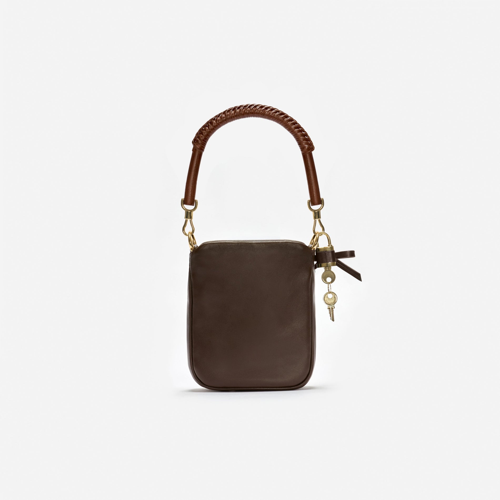 Brown Leather Mini Tote Bag