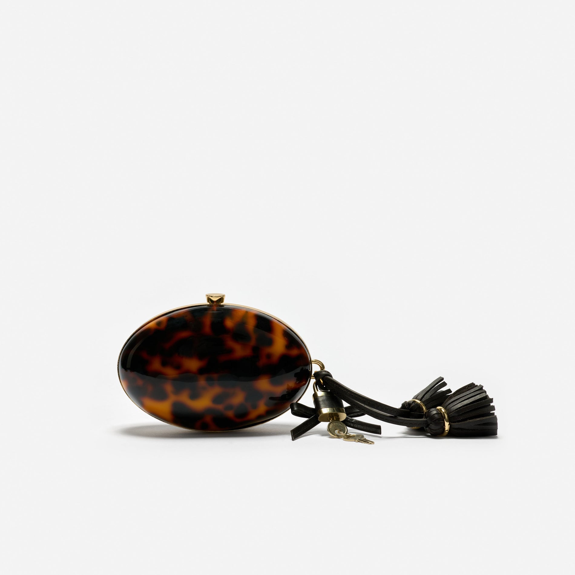 Brown Resin Oval Clutch