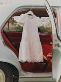 White Lace Pearl Trim Dress