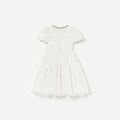 White Lace Pearl Trim Dress