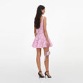 Pink Lace Flared Mini Dress