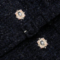 Navy Boucle Tailored Midi Dress