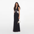 Black Polka Dot Halter Neck Maxi Dress