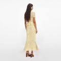 Yellow Floral Crochet Midi Dress