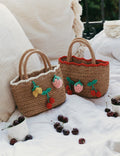 Raffia Cherry Tote Bag