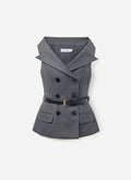 Grey Wool Tailored Top
