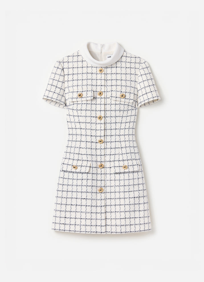 Check Boucle Mini Dress