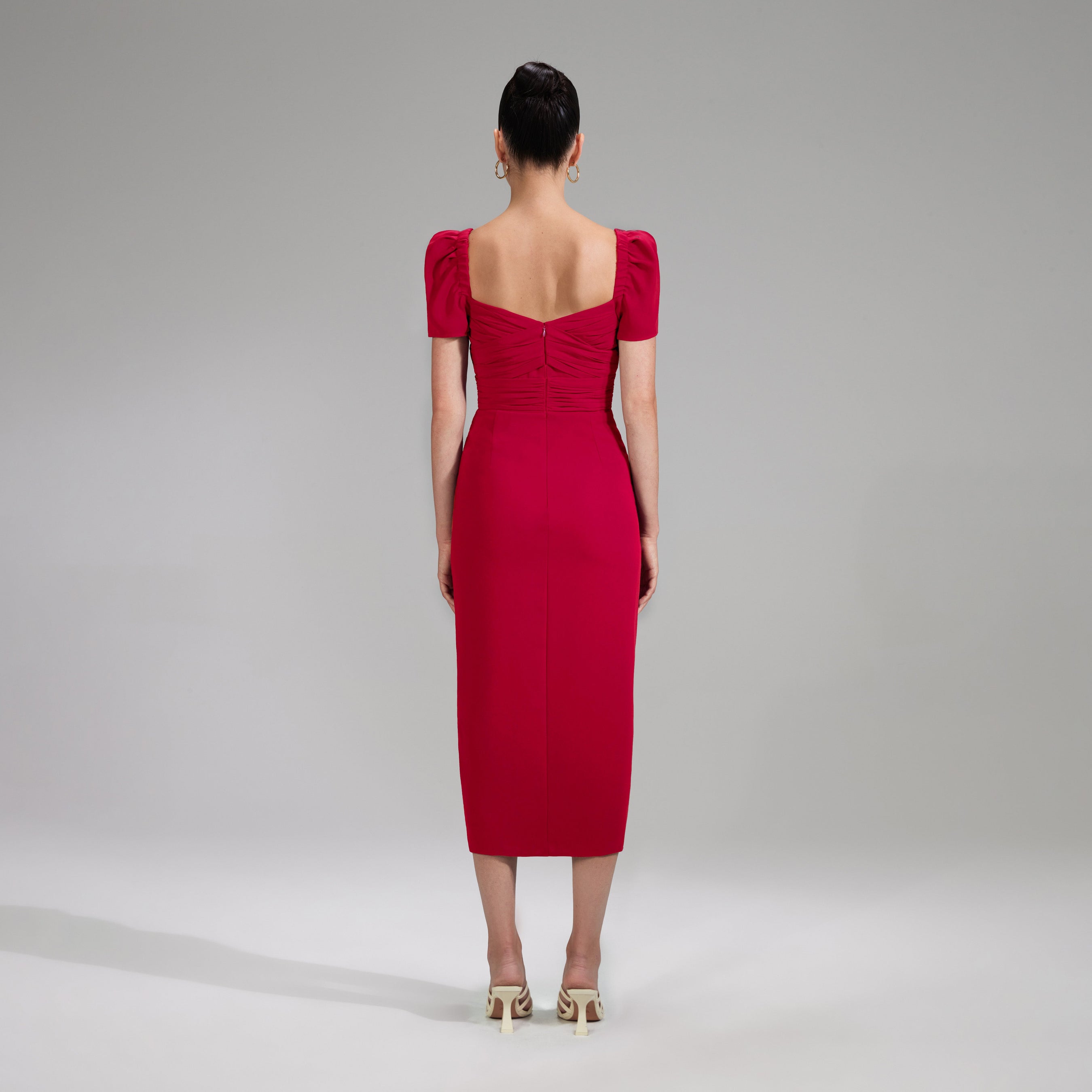 Red Iris Midi Dress