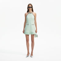 Mint Boucle Mini Dress