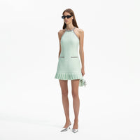 Mint Boucle Mini Dress