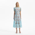 Light Blue Lace Midi Dress