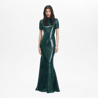 Teal Sequin Maxi Dress