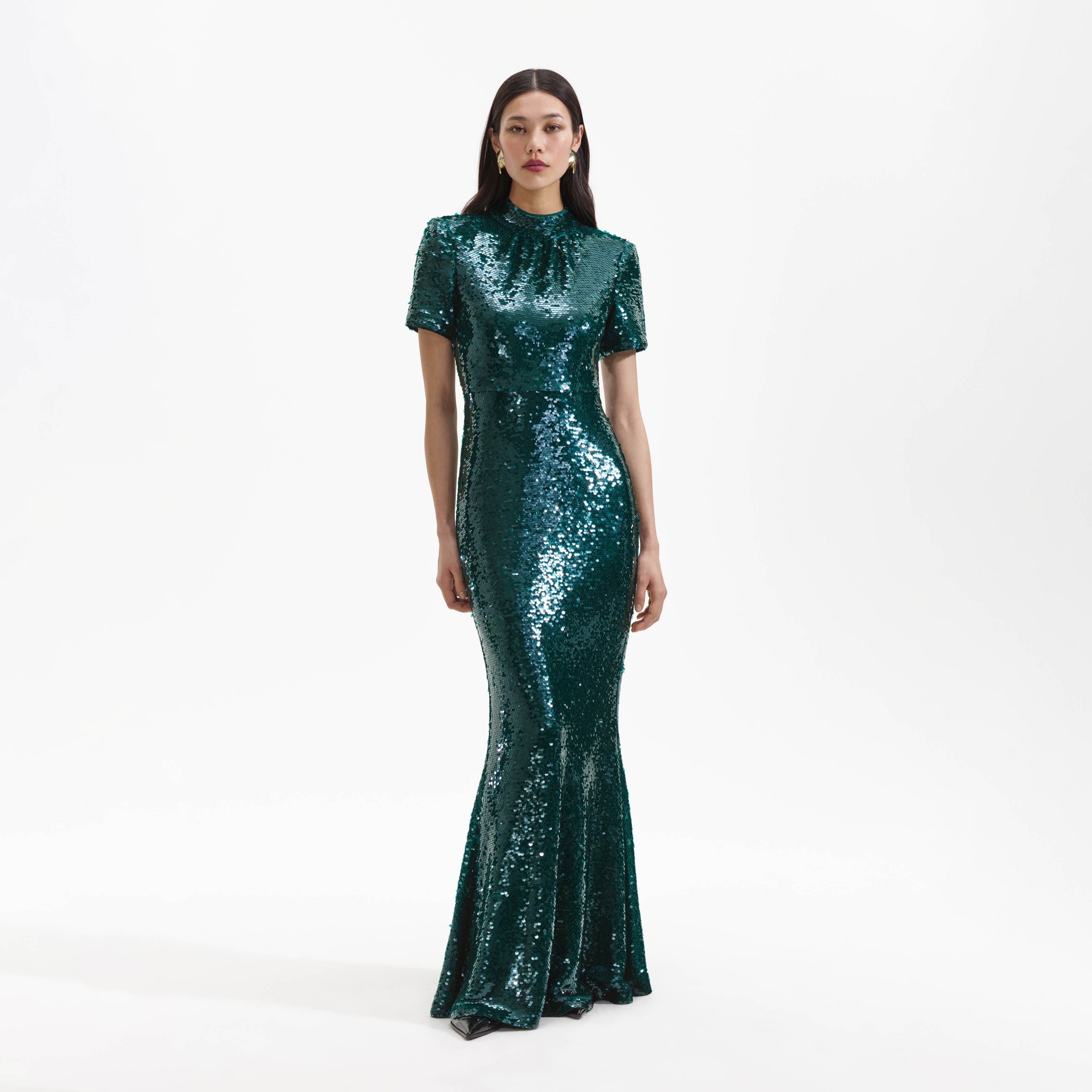 Teal Sequin Maxi Dress