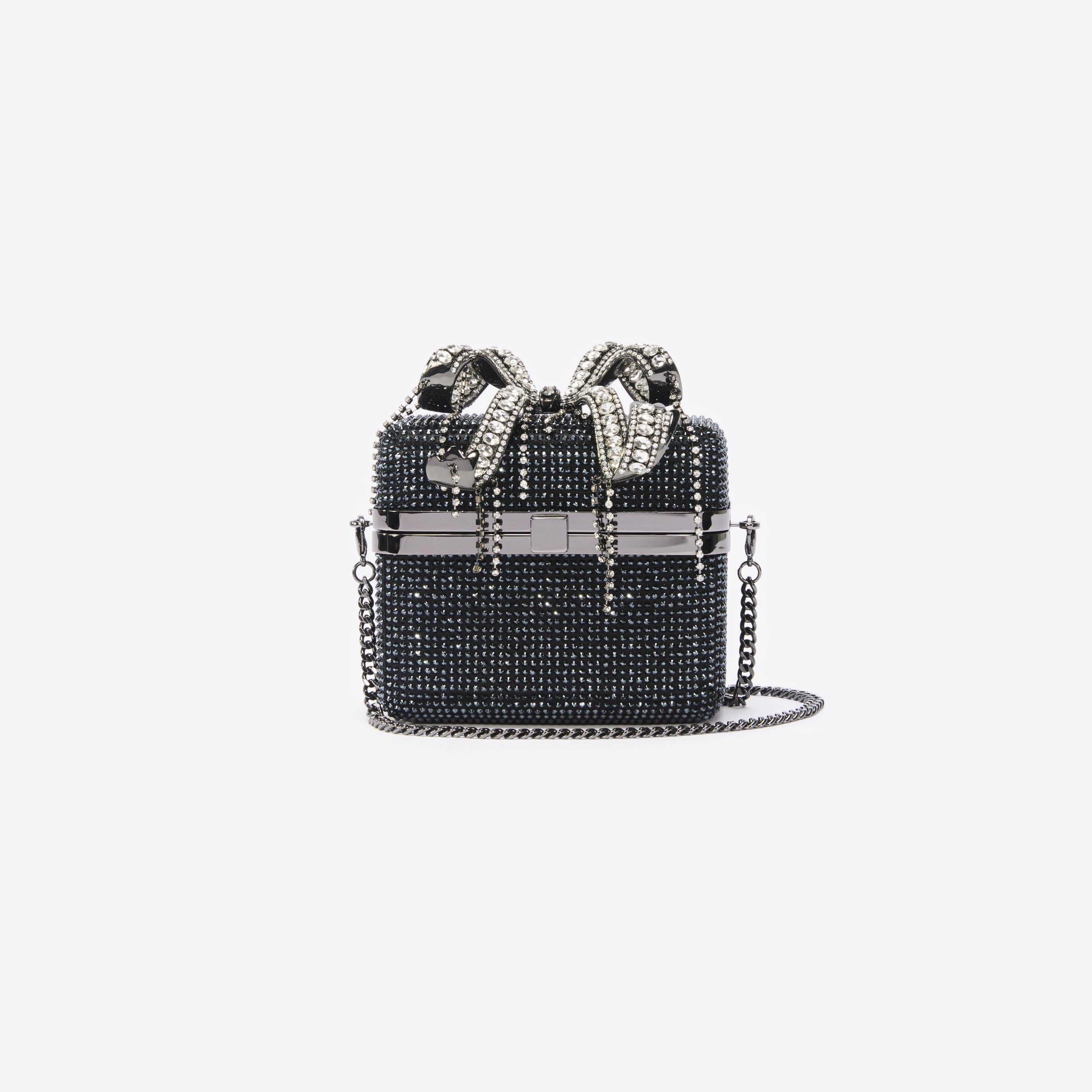 Black Rhinestone Vanity Bag