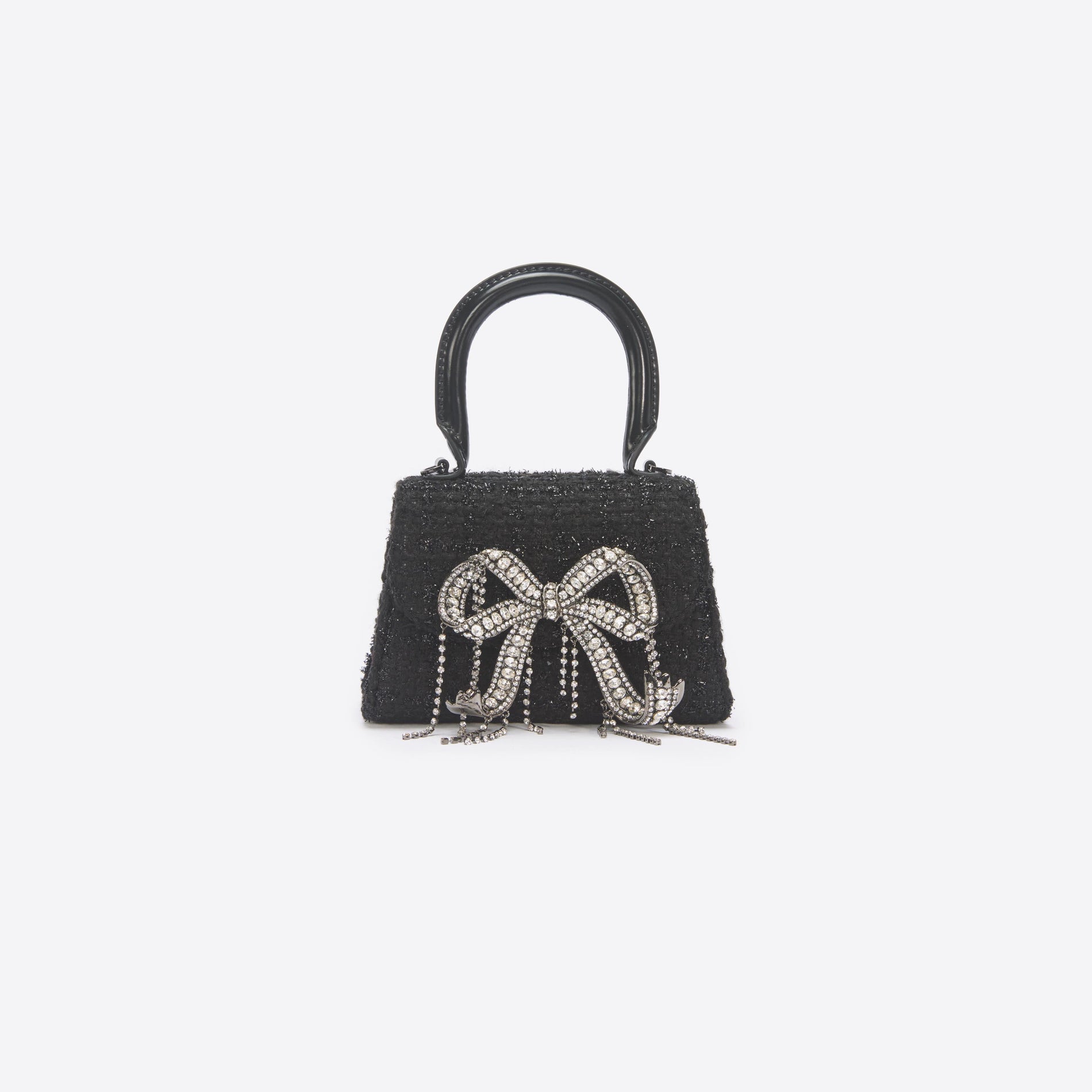 Black Boucle Micro Bow Bag