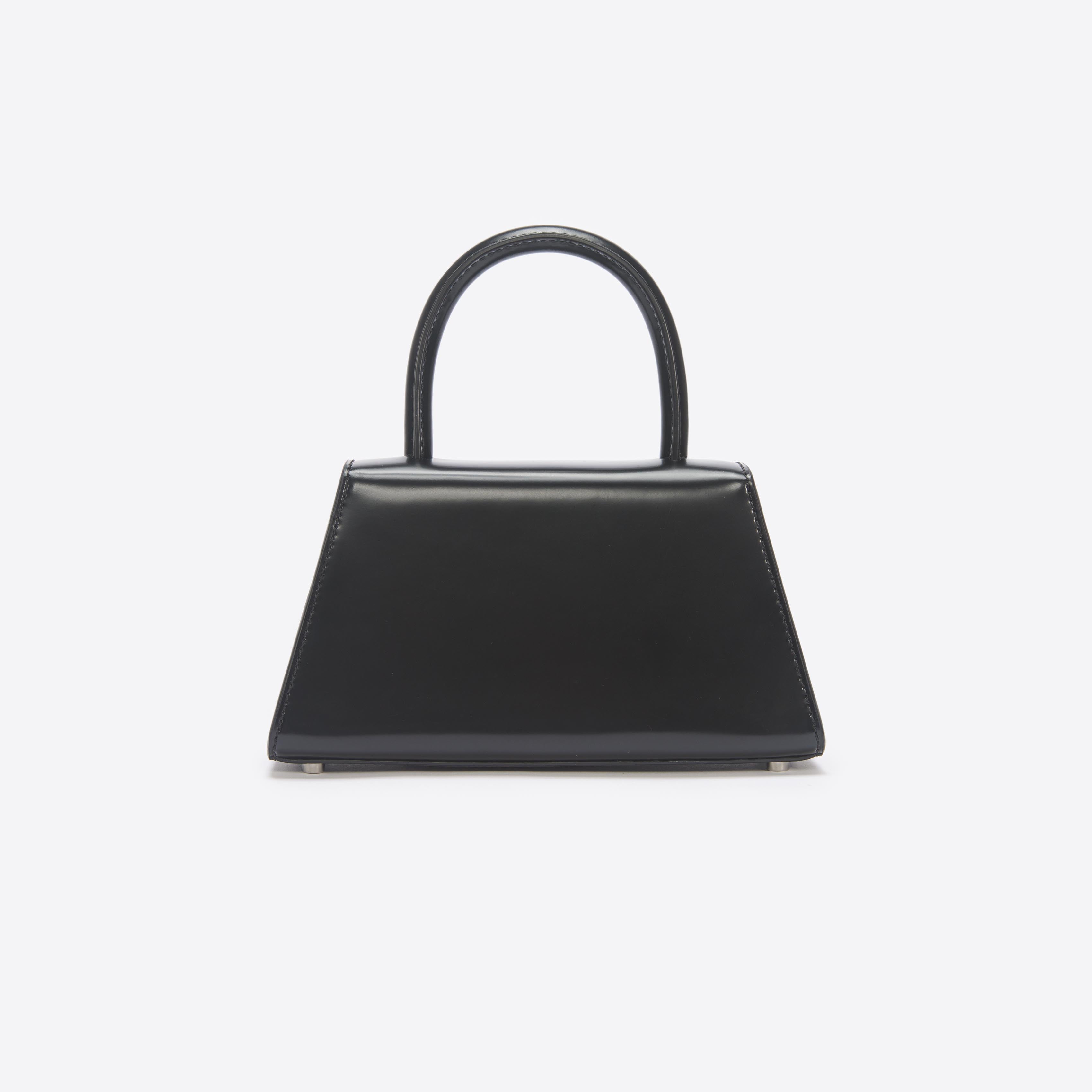 Black Leather Mini Bow Bag
