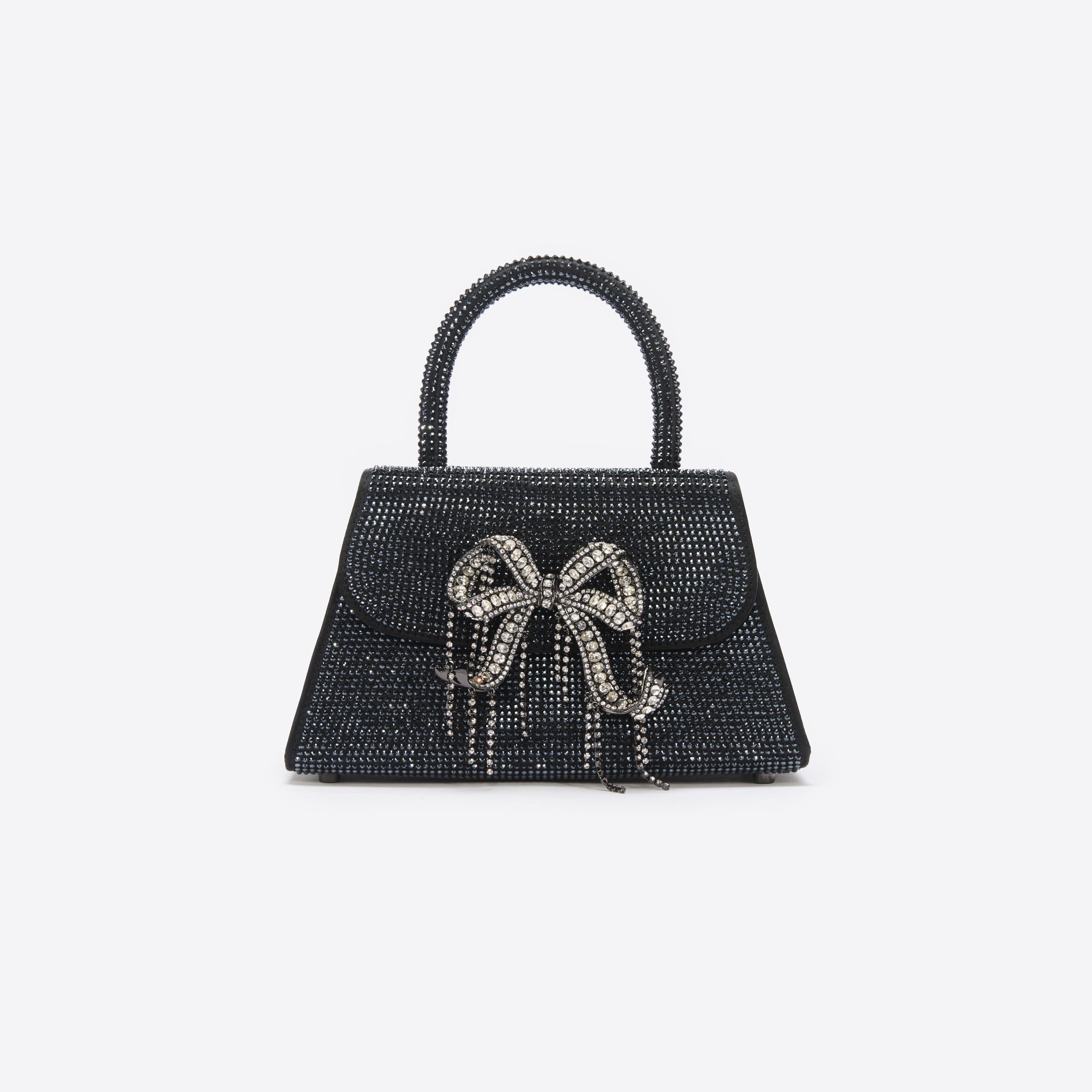 Black Rhinestone Mini Bow Bag