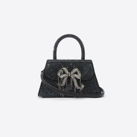 Black Rhinestone Mini Bow Bag