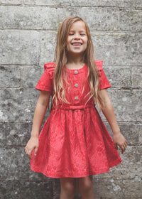 Red Textured Cotton Dress