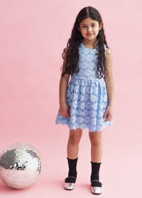 Blue Sequin Guipure Dress