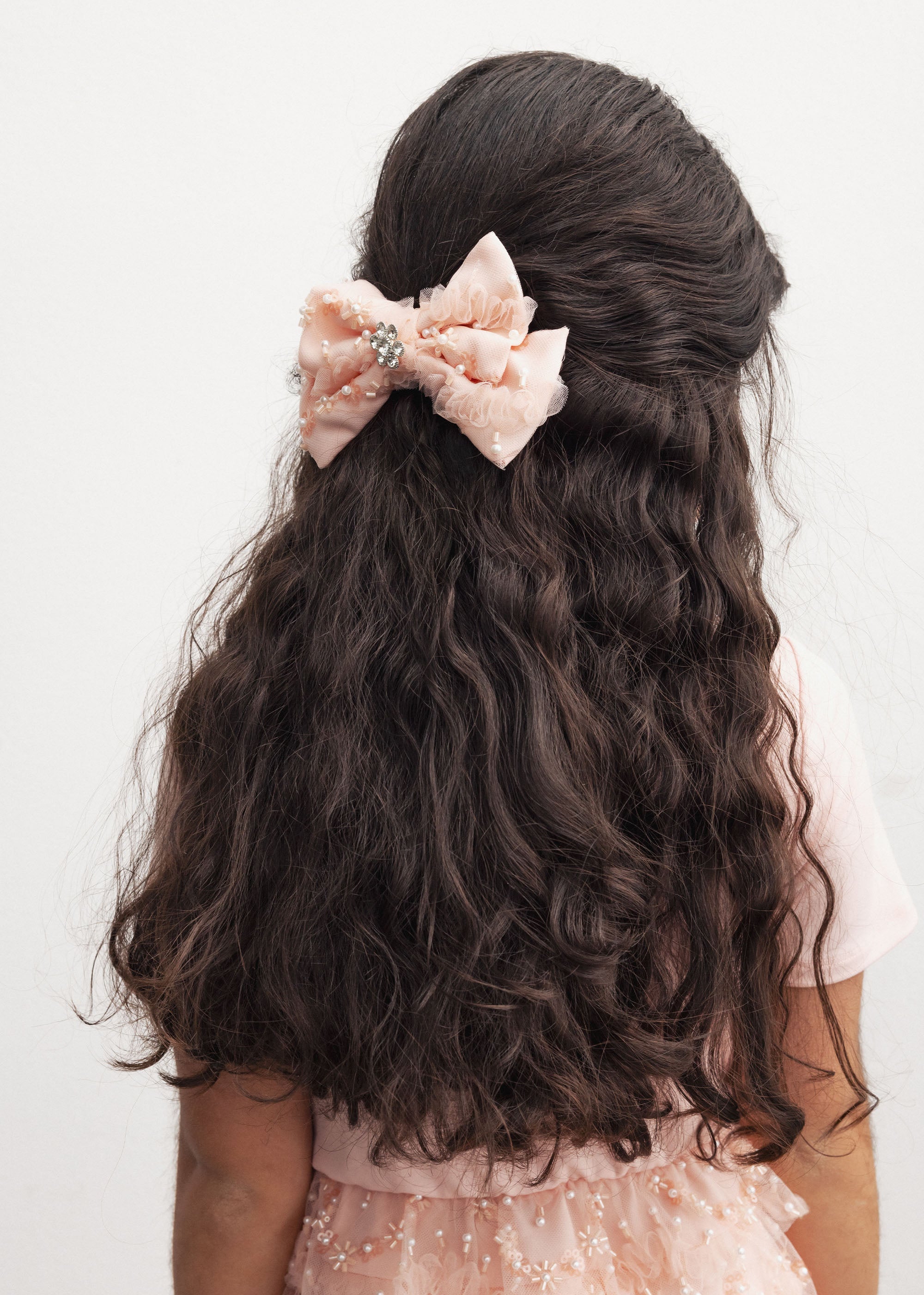 Pink Lace Bow Hairclip