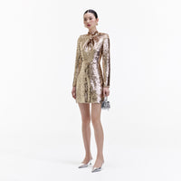 Gold Sequin Mini Dress