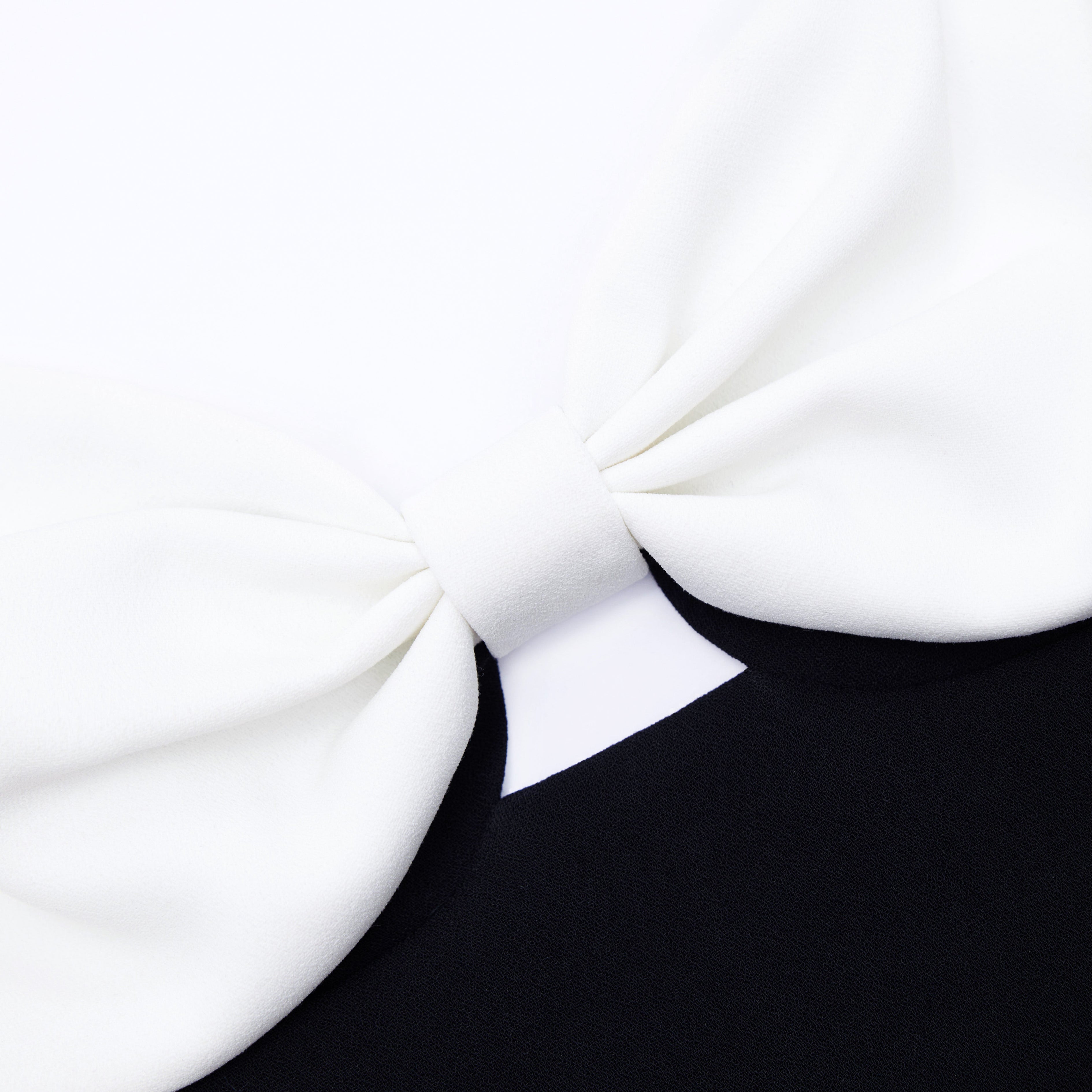 Black Crepe Bow Top