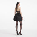 Black Taffeta Halterneck Mini Dress