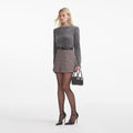 Charcoal Embellished Knit Top