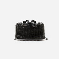 Black Crystal Box Clutch