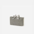 Silver Crystal Box Clutch